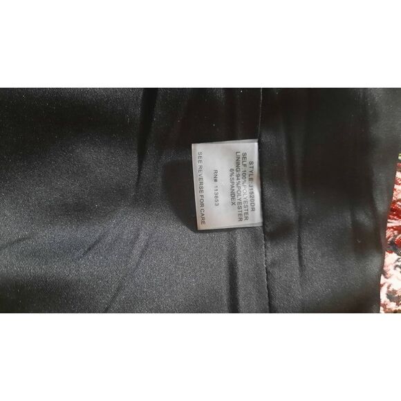 SUGAR + L!PS Women's Floral Shawl Lapel Long Sleeve Blazer‎ In Black/ Red Size M - Picture 4 of 4